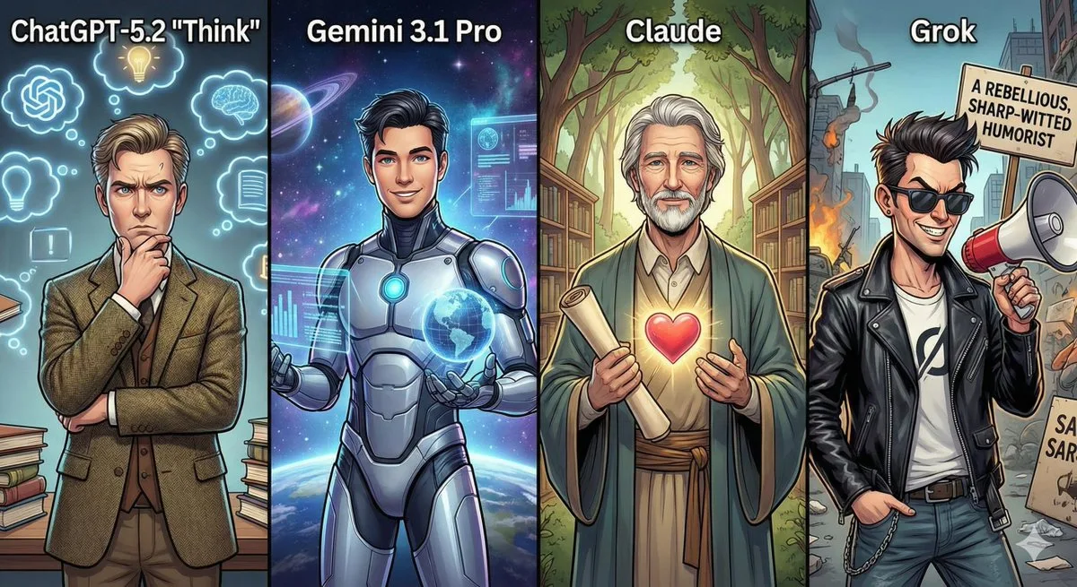 Four ai giants personification — Sonra