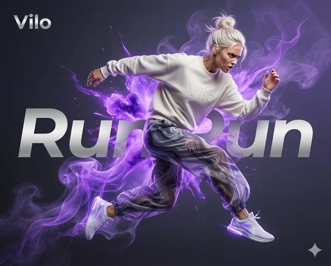 Violet smoke athletic ad — After