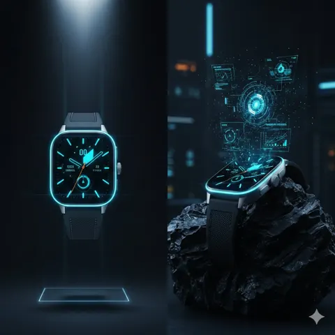 Cyber luxury floating titanium smartwatch