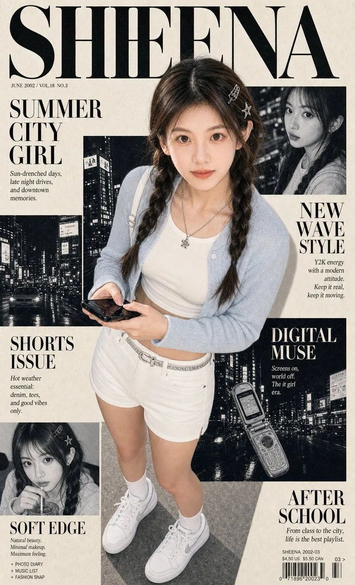 Y2k fashion magazine cover portrait prompt — After