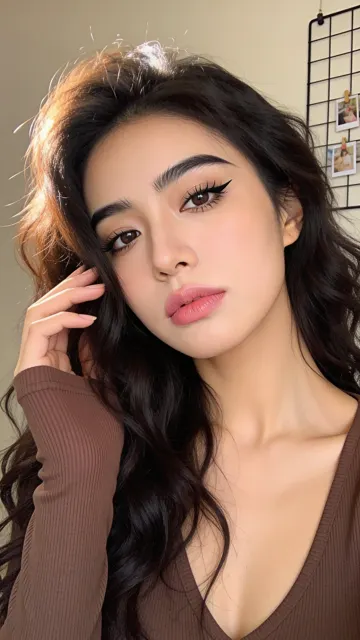 Elegant east asian girl selfie