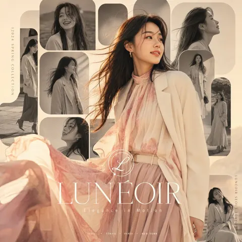 Elegant japanese woman fashion collage artwork