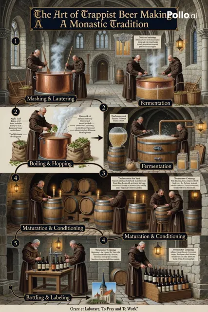 Trappist abbey brewing infographic
