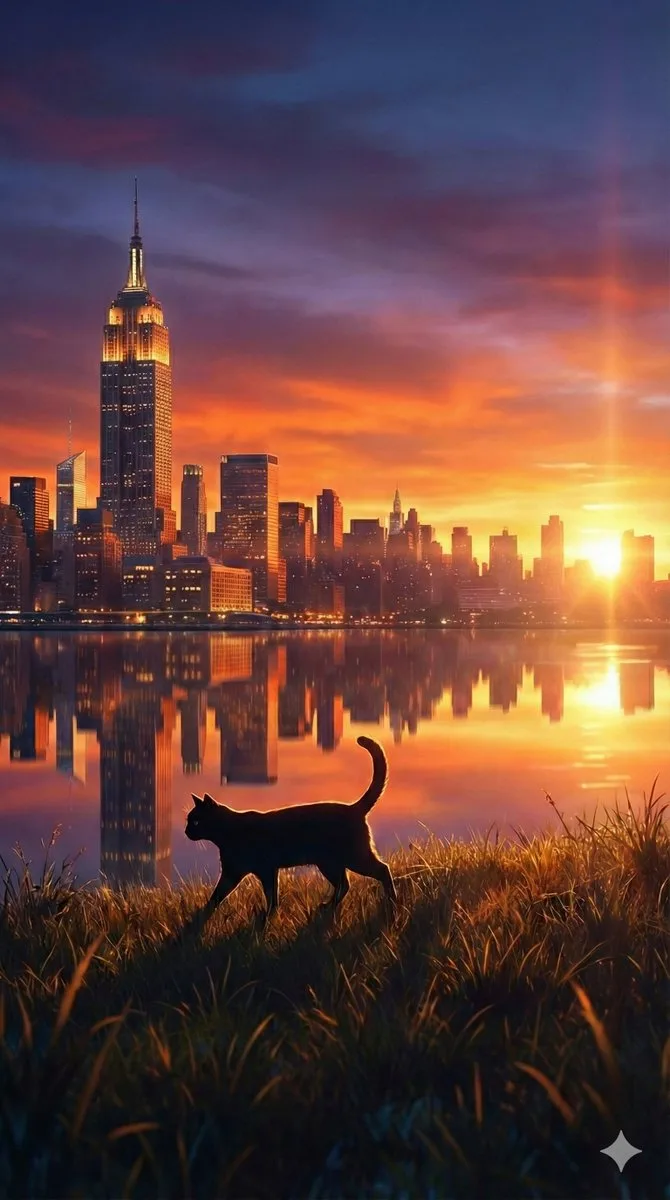 Sunset black cat empire state — Sonra