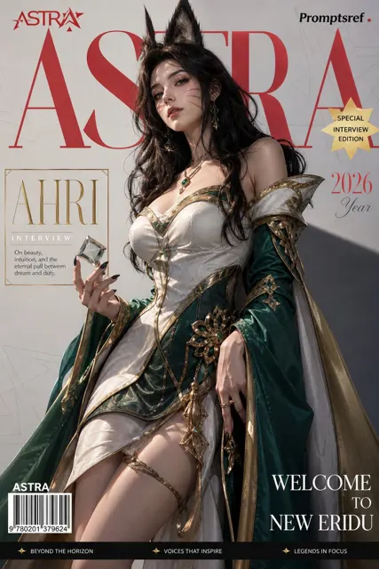 League of legends style ahri magazine cover