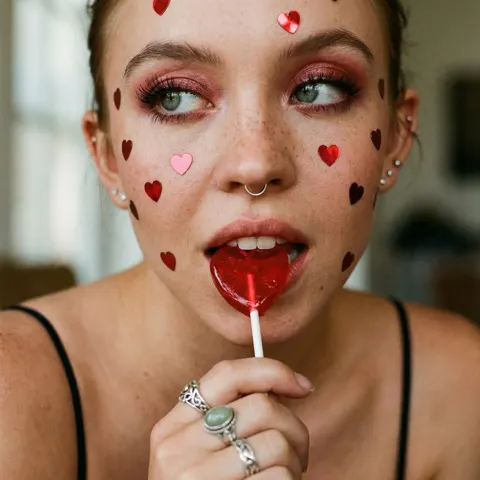 Coquette lollipop closeup