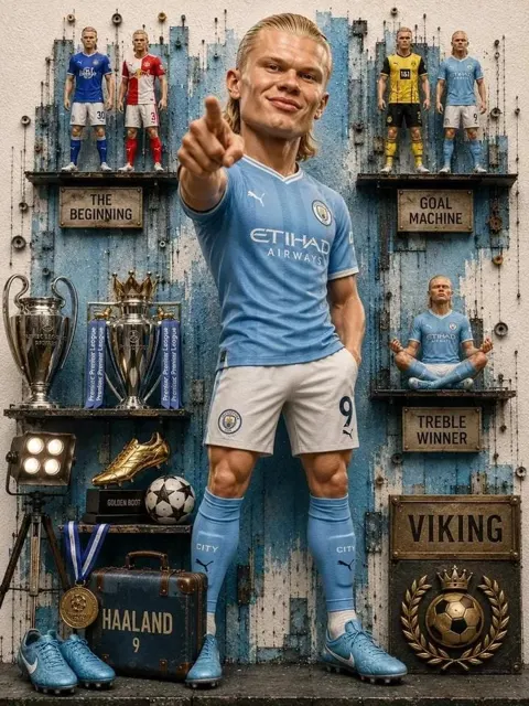 Ultra detailed 3d caricature football collectible poster