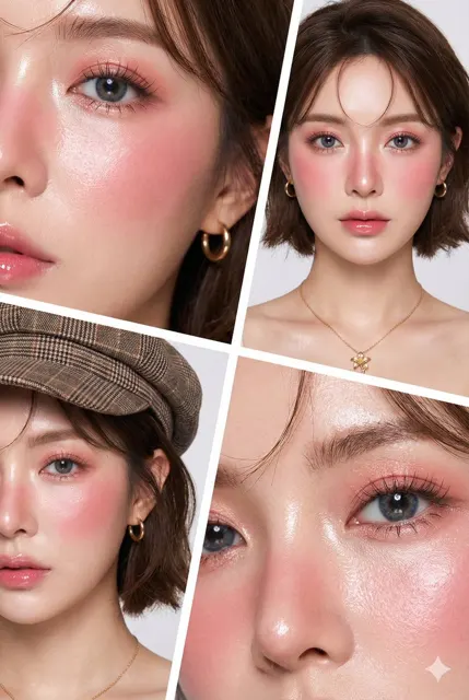 Korean glass skin beauty collage