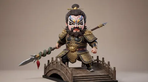 Black gold butterfly zhangfei figure