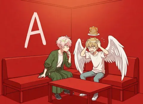 Crimson room character white letter a