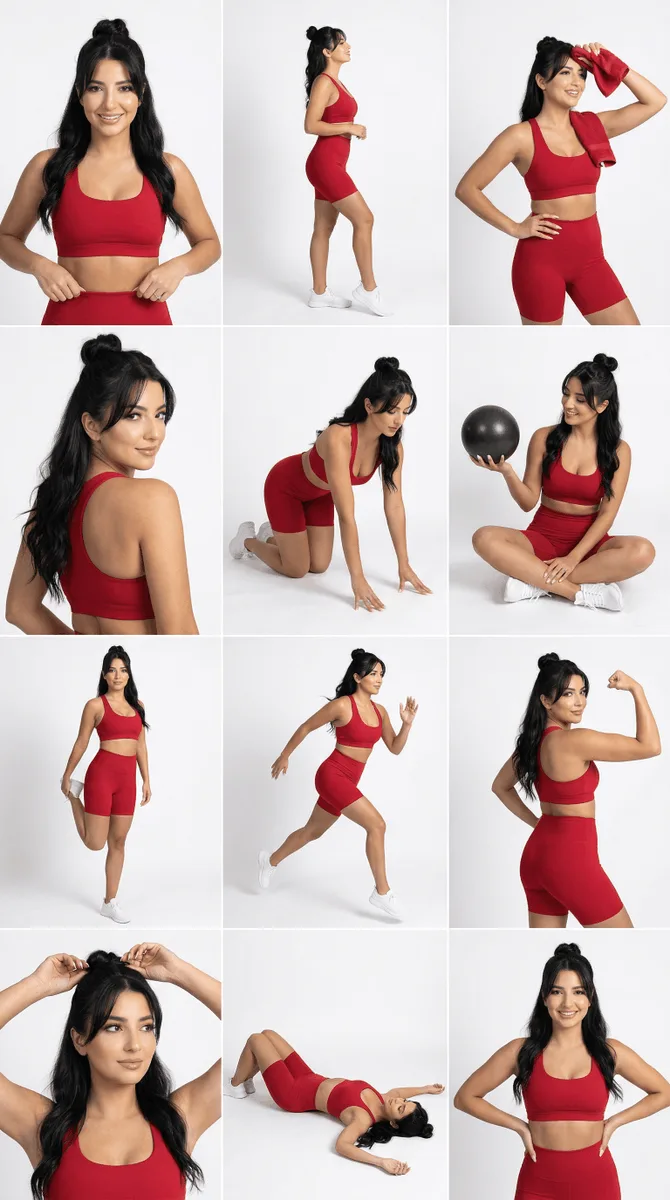 Fiery red fitness grid — Sonra