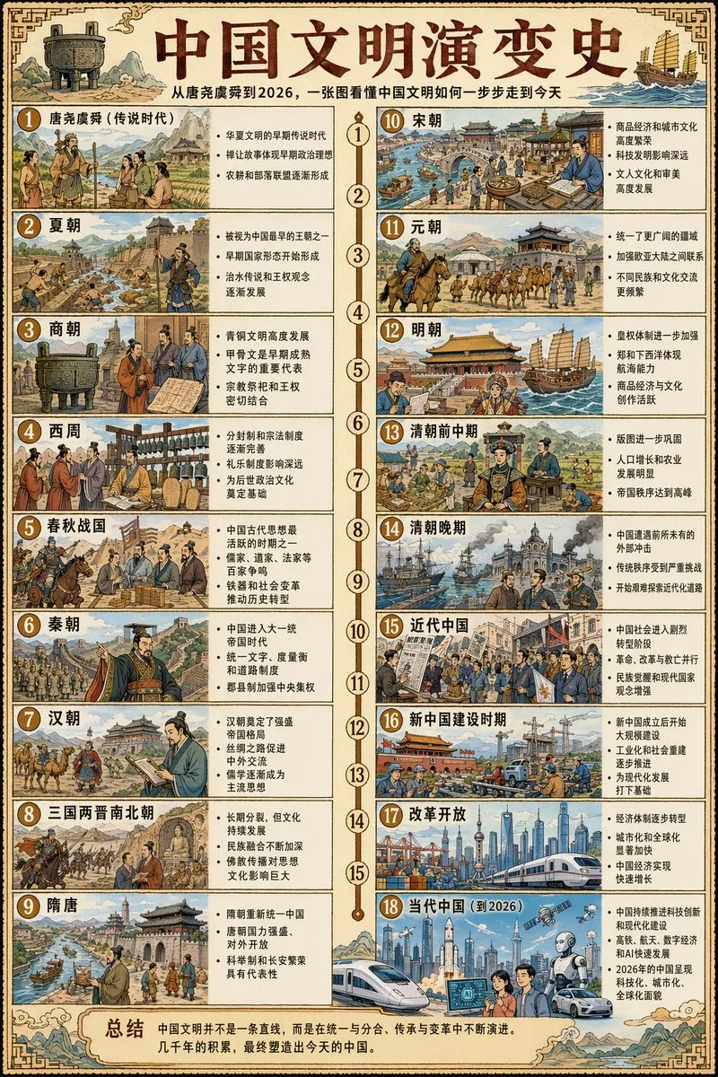 Chinese civilization evolution scroll — Sonra