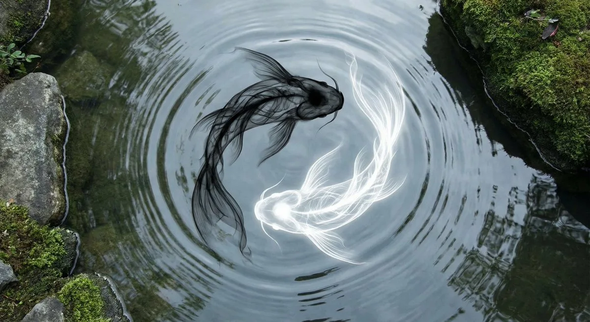 Light ink koi taiji zen — Sonra