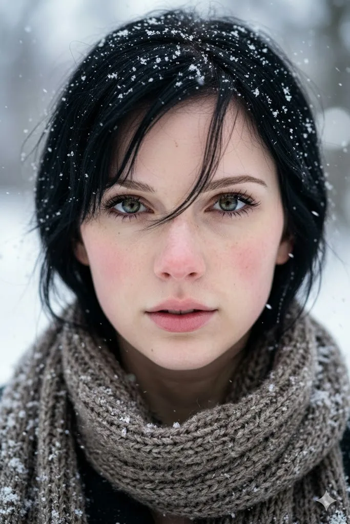 Snow beauty hyper realistic portrait — Sonra