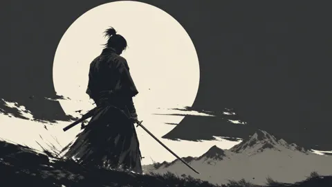 Monochrome minimalist subject illustration