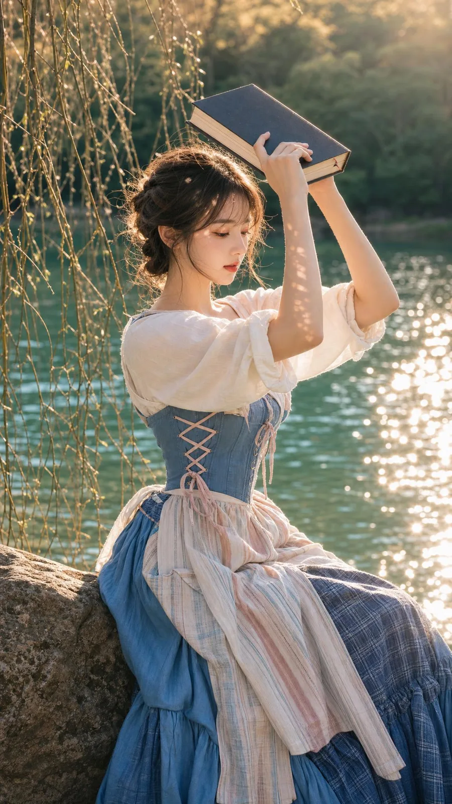Breathtaking cottagecore girl lakeside portrait — Sonra