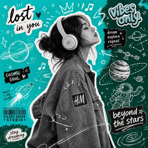 Y2k scrapbook collage poster design