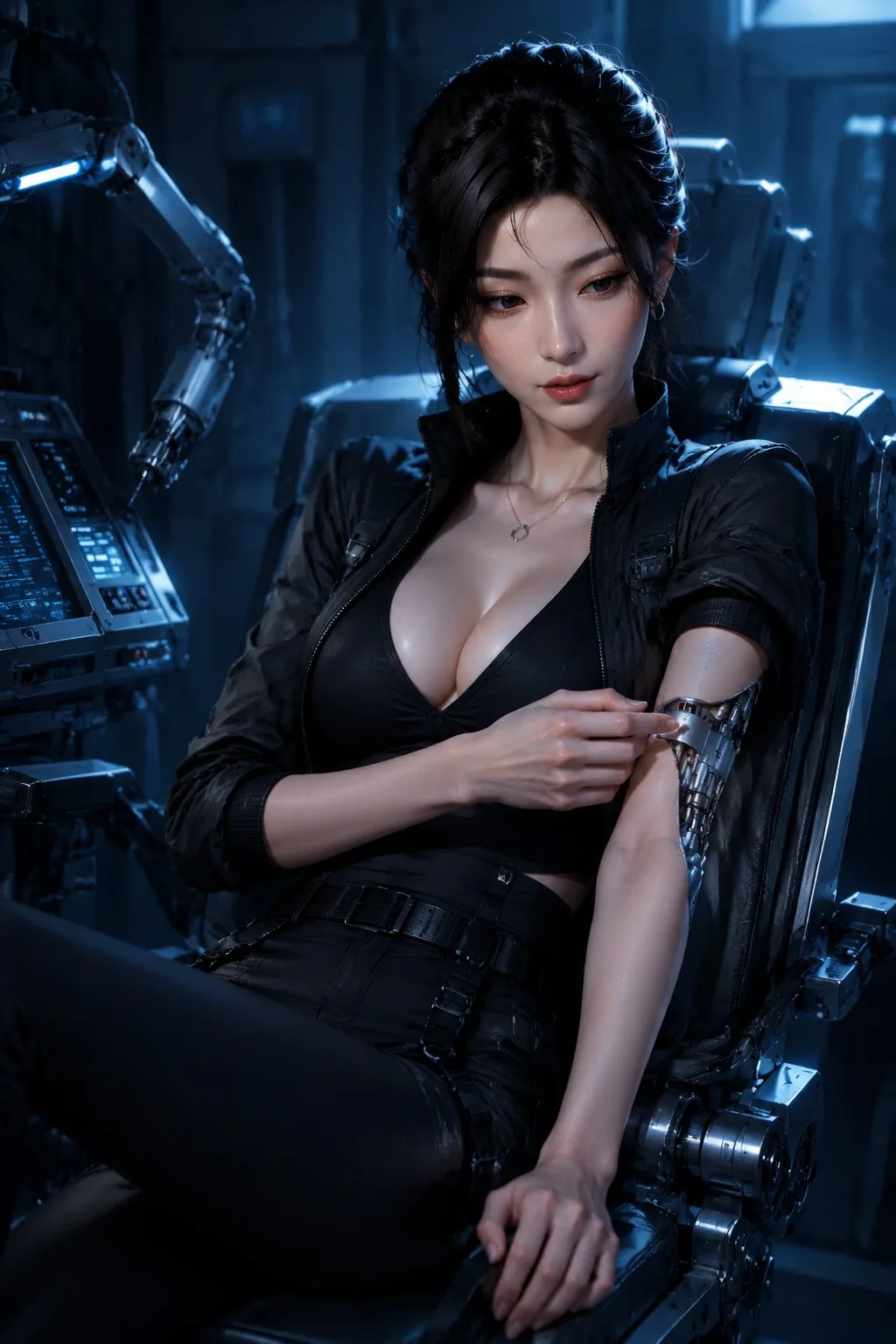 High rise rappelling cybernetic agent photoshoot — Sonra
