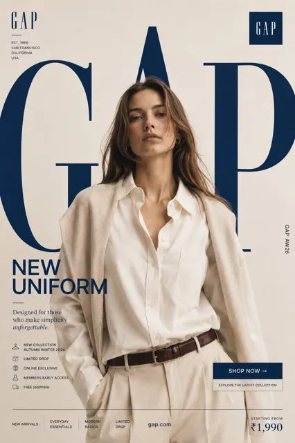 Gap new uniform ultra premium fashion smm poster