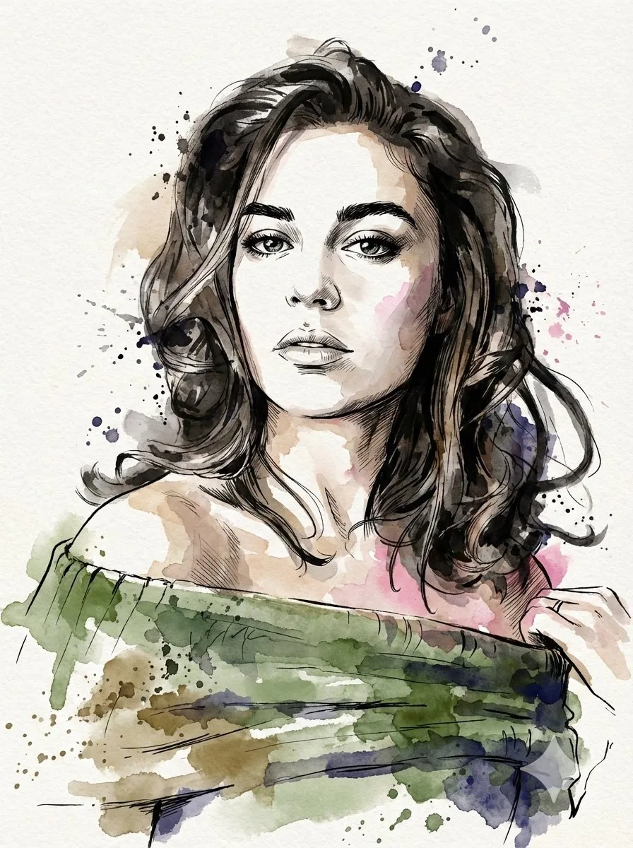Splash ink realistic portrait — After