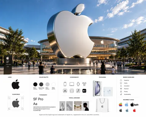 Hyper realistic 4d brand logo monument