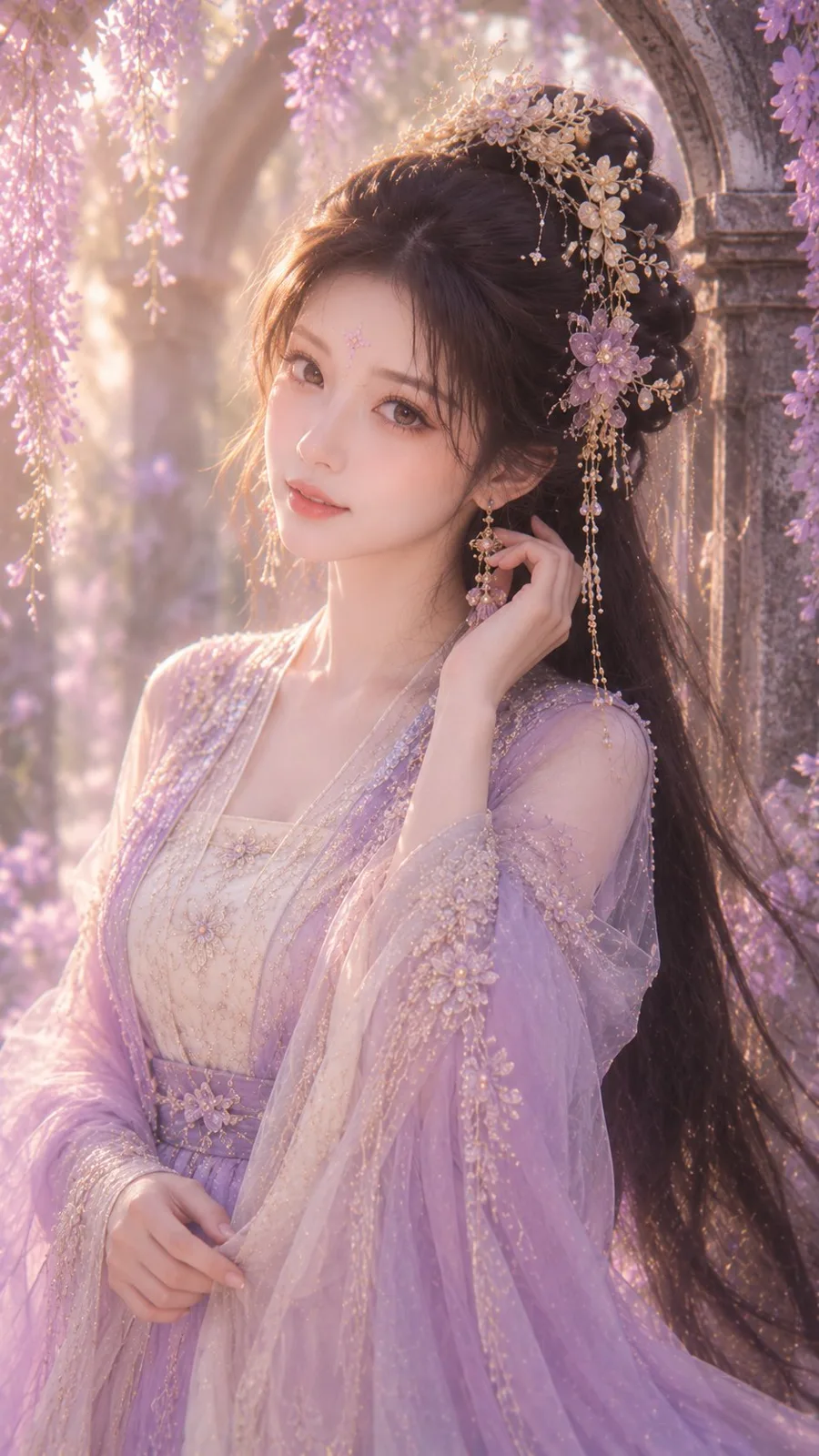 Tang style fantasy female dreamy portrait — After
