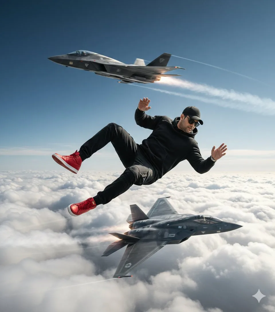High altitude freefall with jets — Sonra