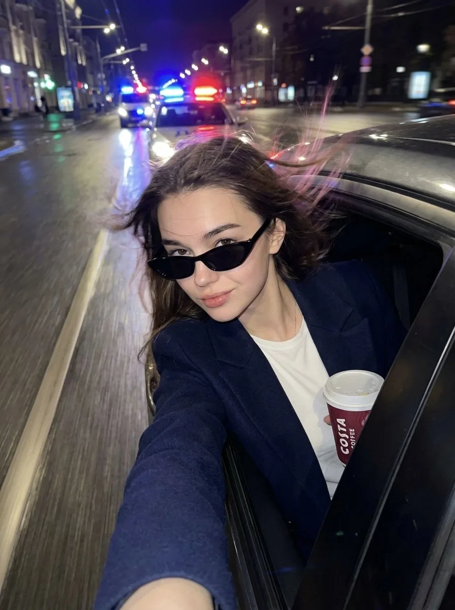 Rainy night escape cinematic selfie — After