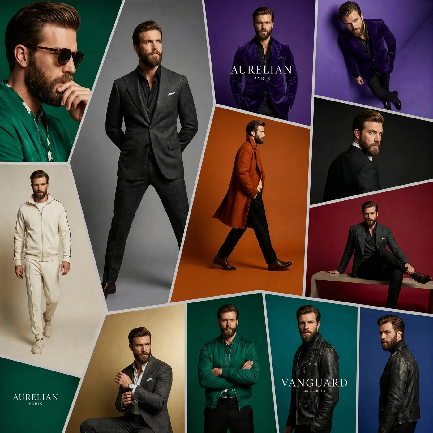 Hollywood male model fashion art panels — Sonra