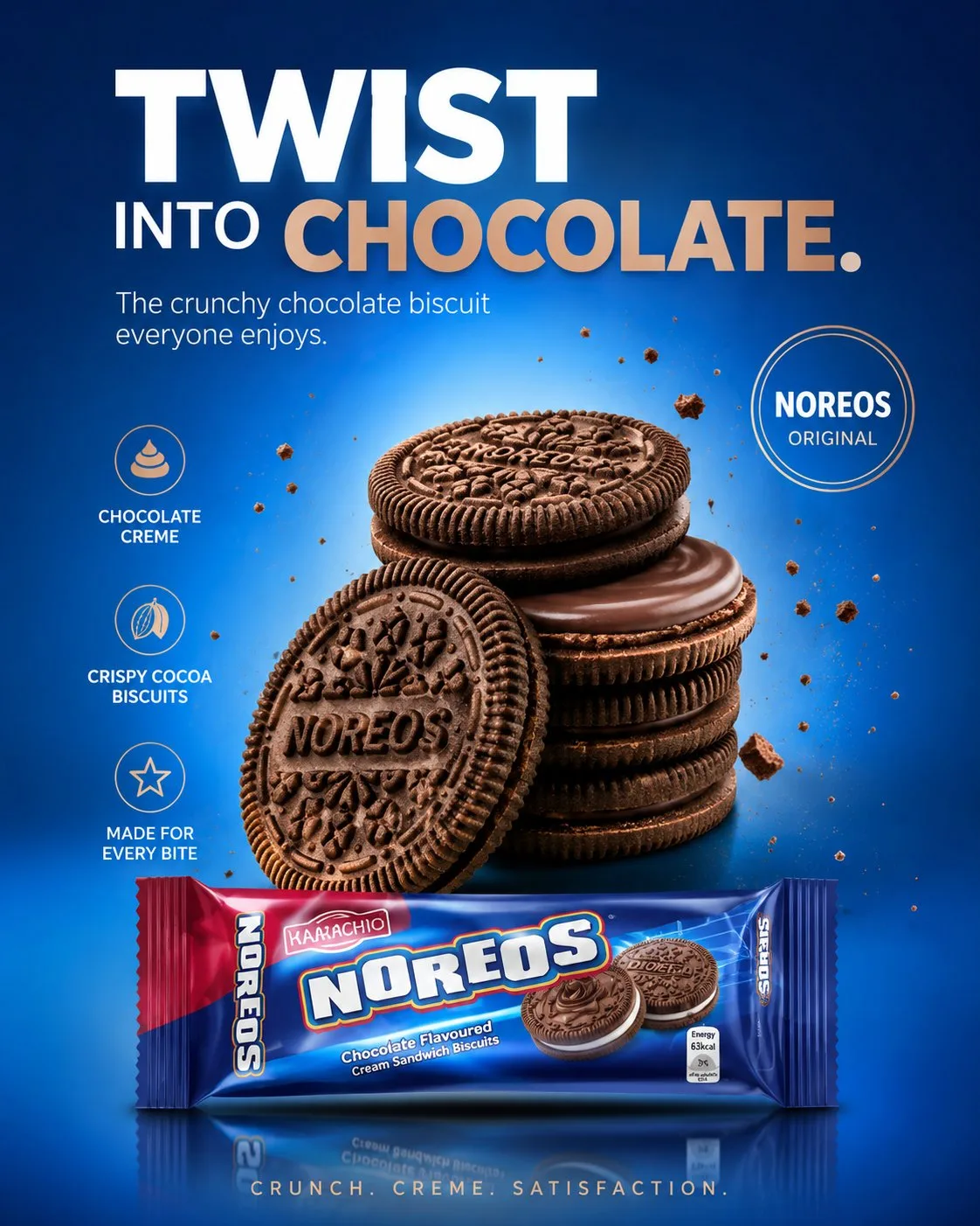 Premium modern chocolate biscuit advertisement — After