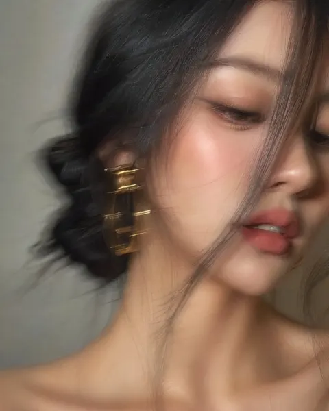 Artistic portrait motion blur long exposure woman close up