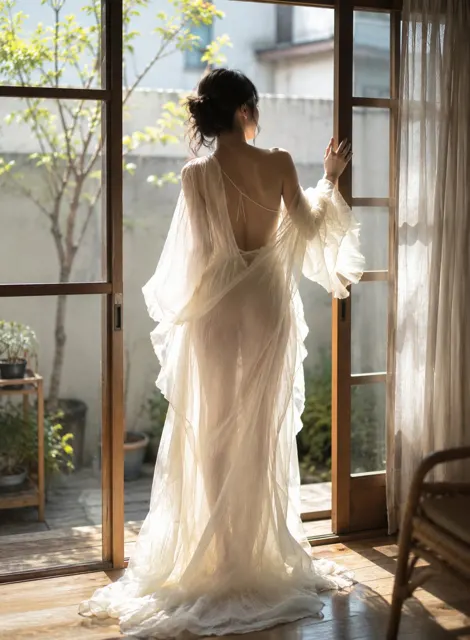 White of morning light japanese interior portrait