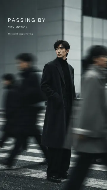 Slow shutter fashion editorial poster prompt