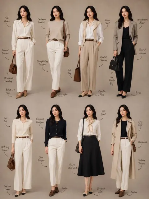 Minimalist female fashion lookbook collage