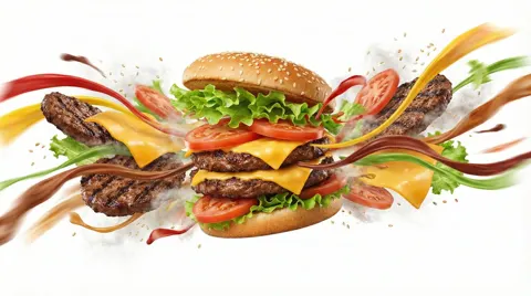Colorful food flavor explosion