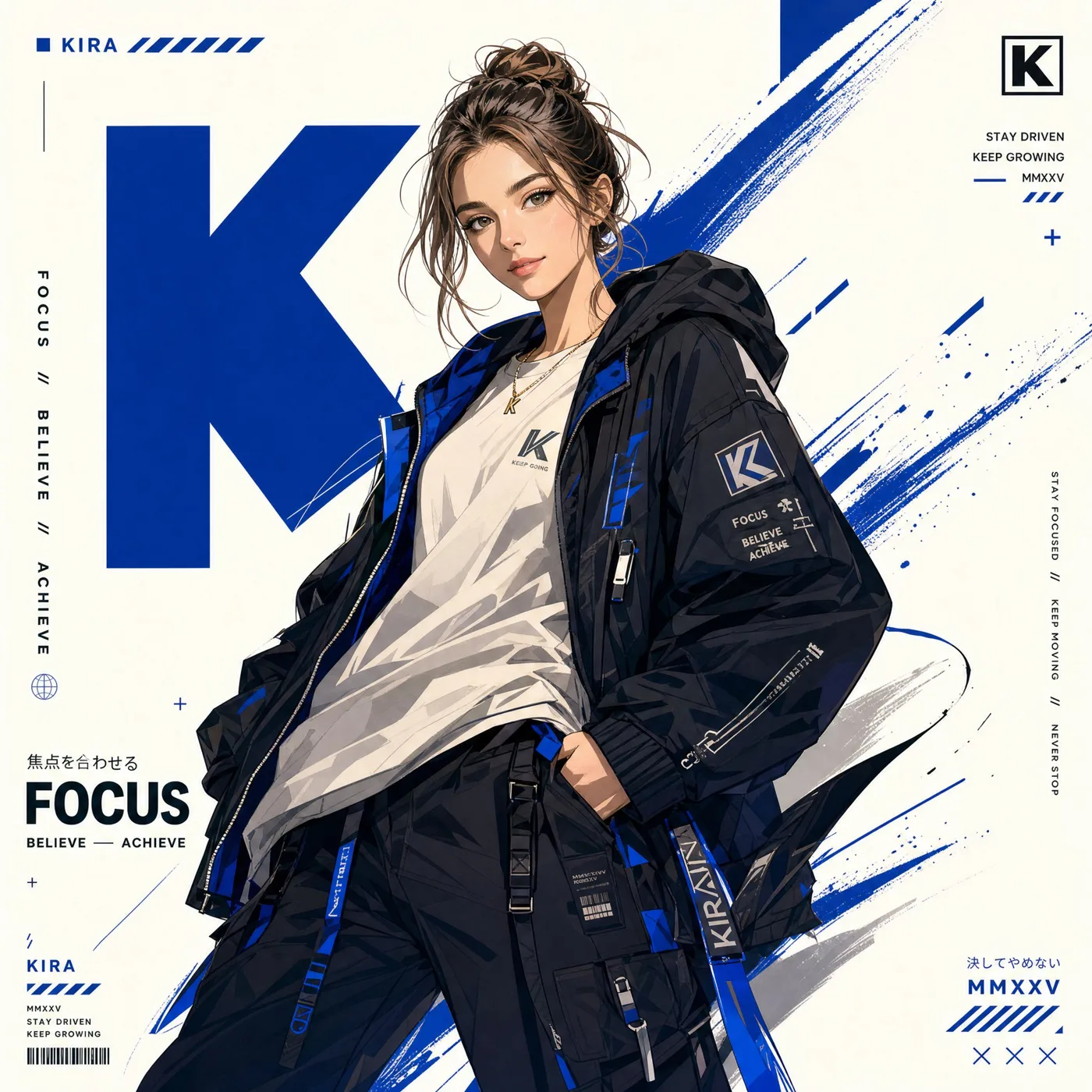 Modern streetwear anime poster style — Sonra
