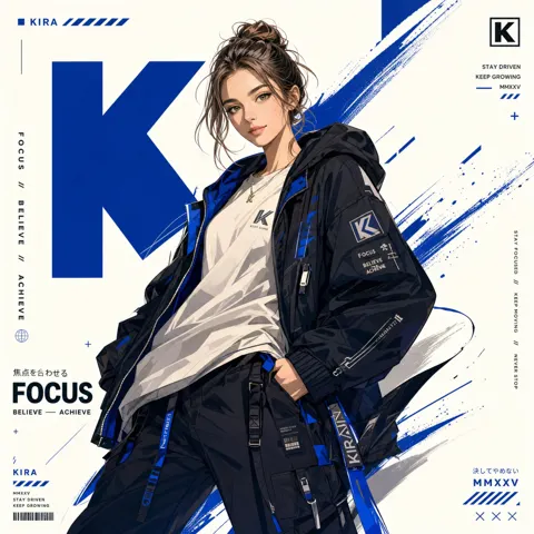 Modern streetwear anime poster style