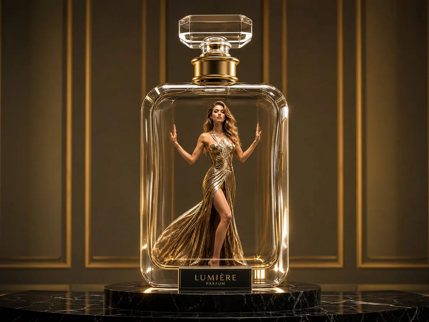 European model luxury perfume bottle fashion — Sonra