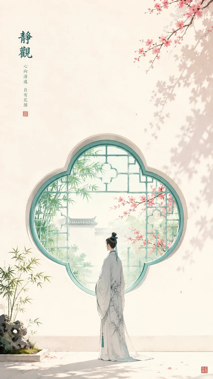 Oriental zen minimalist bright new chinese style poster — Sonra