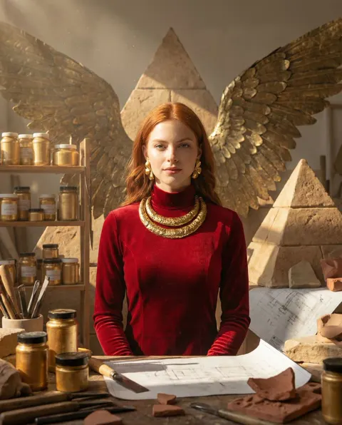 Sunlit gold leaf atelier goddess