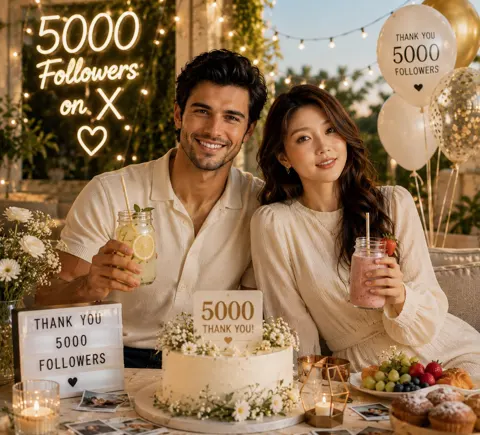 Luxury social media milestone celebration couple