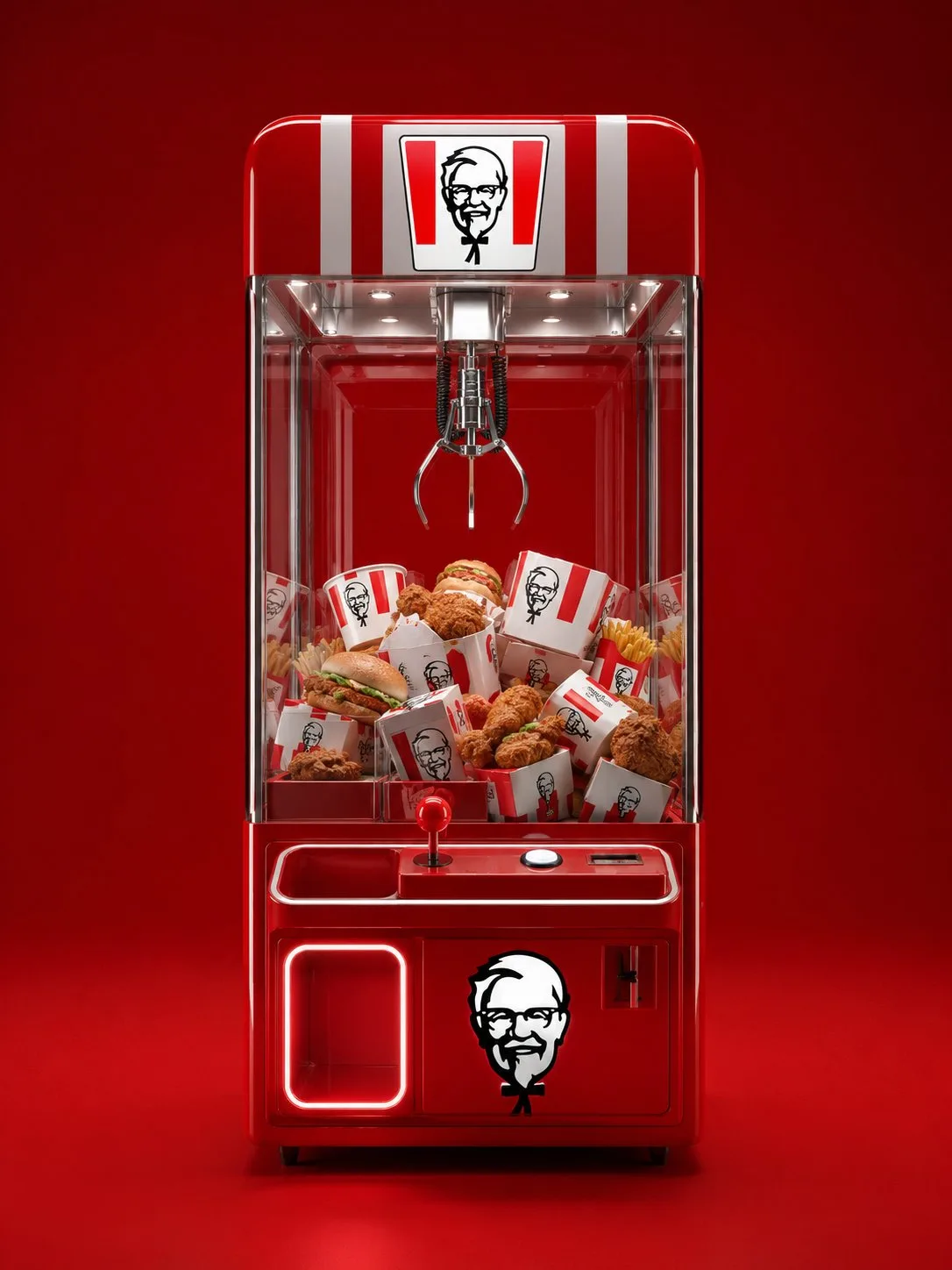 Futuristic brand premium arcade claw machine — Sonra