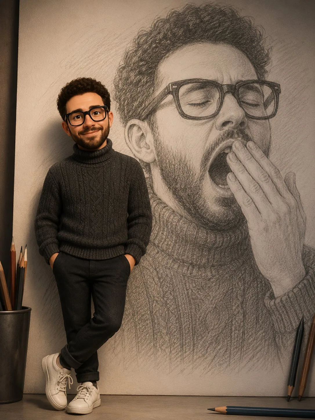 Pixar 3d hand drawn pencil sketch composite — Sonra