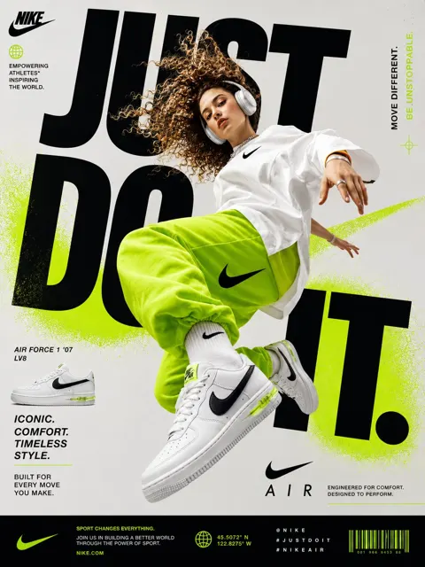 Nike shoe advertisement poster design