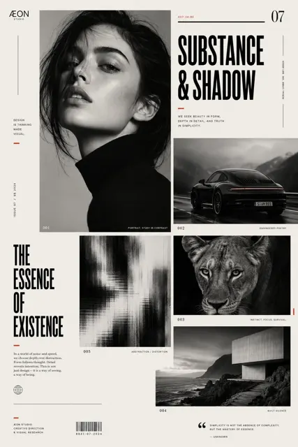 Avant garde graphic design poster editorial layout