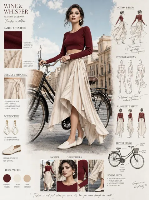 Fashion blueprint concept sheet european bicycle style