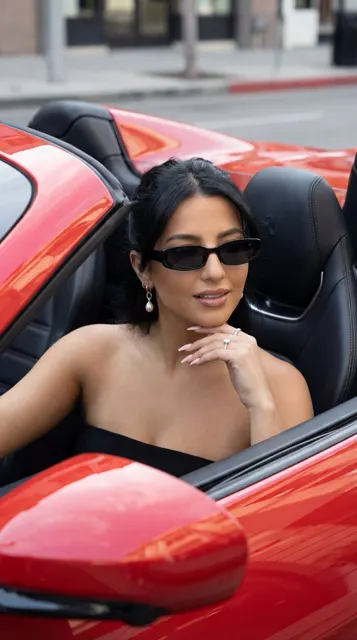 Luxury red convertible editorial