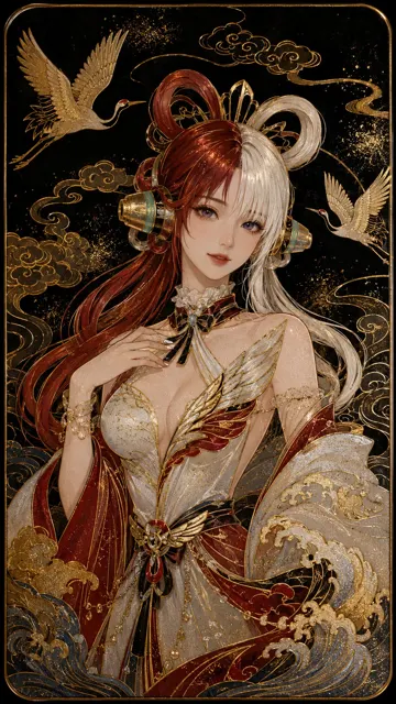 Japanese makie lacquer anime portraits gold foil