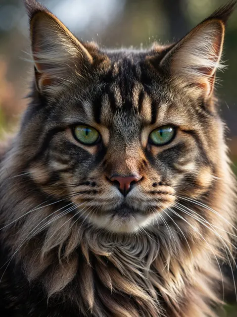 Hyper realistic maine coon close up