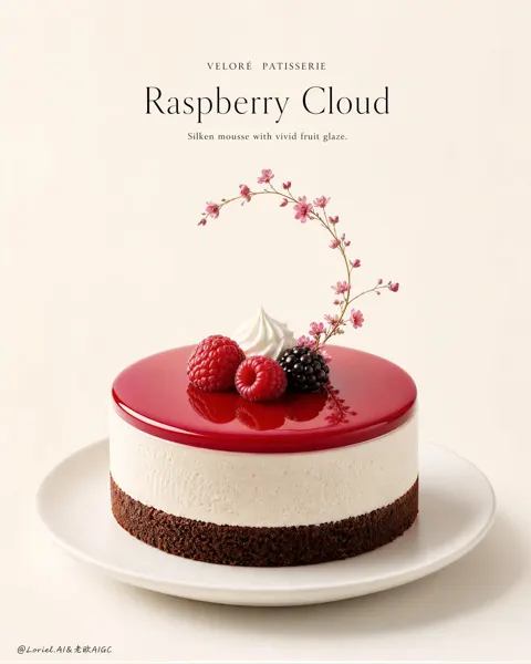 Velore minimalist raspberry mousse poster